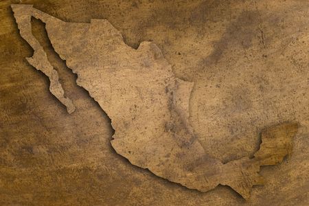 map of mexico in vintage copper texture の写真素材