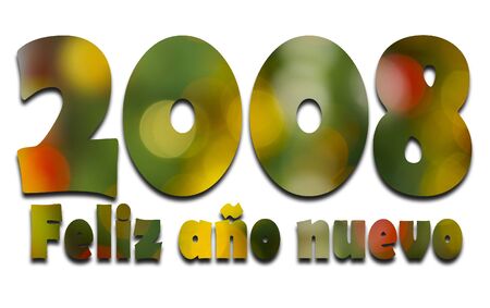 sign of happey new year 2008 in spanishの写真素材