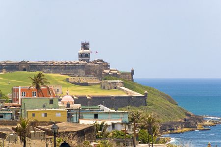 el morro fort in san juan de puerto ricoの写真素材