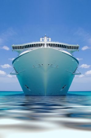 cruise ship in a caribbean oceanの写真素材