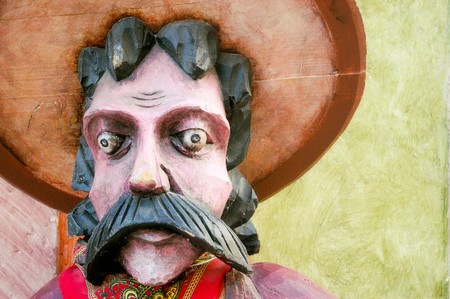 cowboy face wooden modelの写真素材