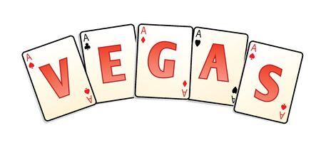 vegas cards isolated in vector