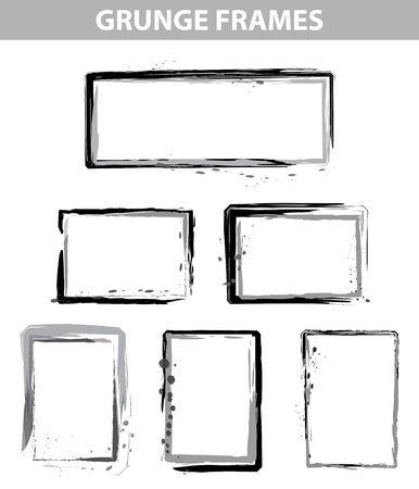 grunge dot frames set in vector modeのイラスト素材