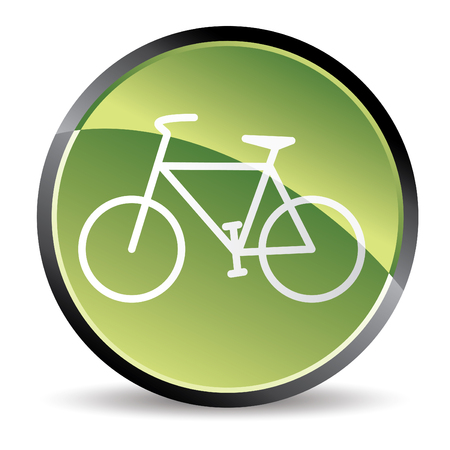 green bike icon in vector modeのイラスト素材