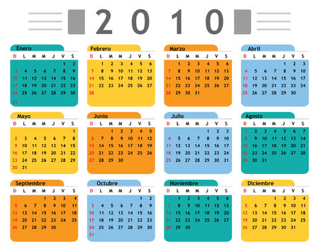 calendar 2010 spanish in vector modeのイラスト素材
