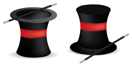magician hat in two visions, make magicのイラスト素材