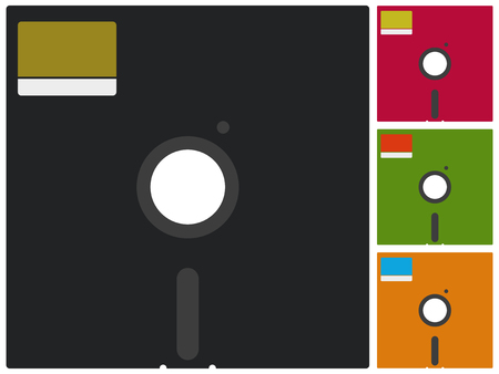 color vintage floppy disk for computersのイラスト素材
