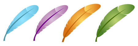 set of color feather in vector modeのイラスト素材
