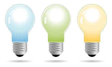 set of color bulbs in vector modeのイラスト素材