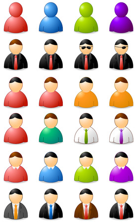 set of icons of buddies, colors and clothesのイラスト素材