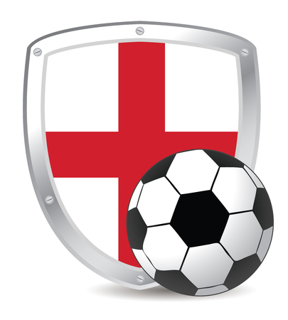 england shield soccer red cross and whiteのイラスト素材