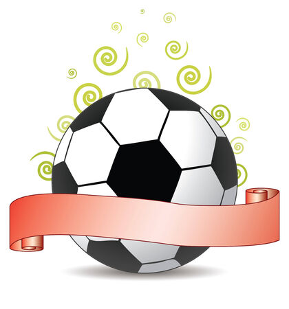 soccer ribbon with green curls in the airのイラスト素材
