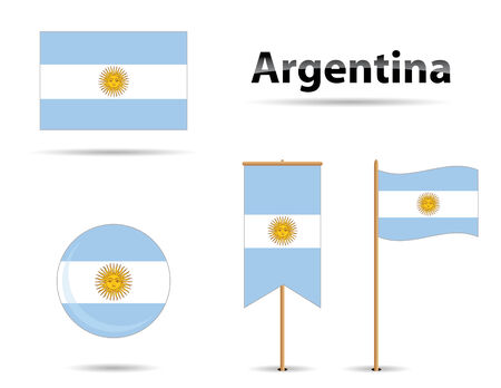 set of four argentinian flags for any useのイラスト素材