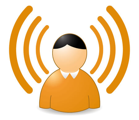 rss or wireless person in orange colorsのイラスト素材