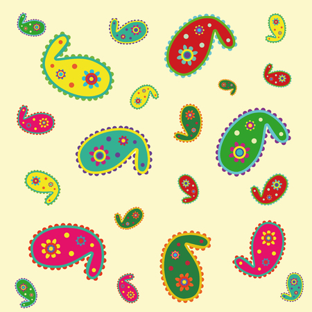 indian flower texture in paisley styleのイラスト素材