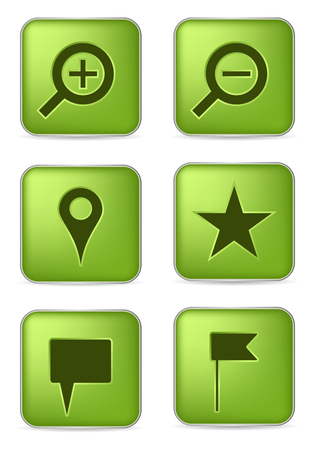 set of six green navigation iconsのイラスト素材