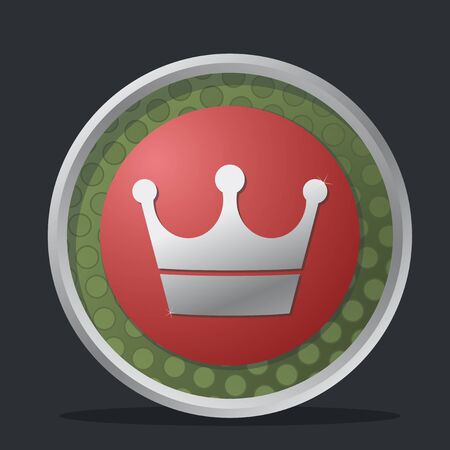 crown dark badge with reds and greens colorsのイラスト素材