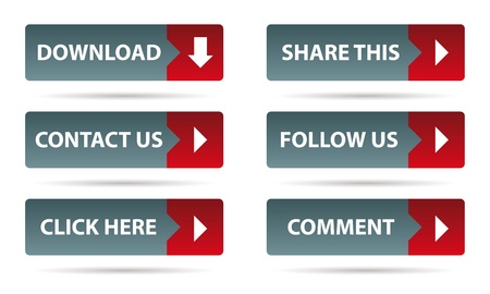 dark social networking buttons, grey and redのイラスト素材