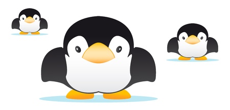 set of cute little penguinsのイラスト素材
