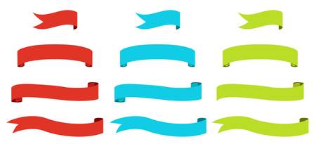 set of banners ribbon flagsのイラスト素材