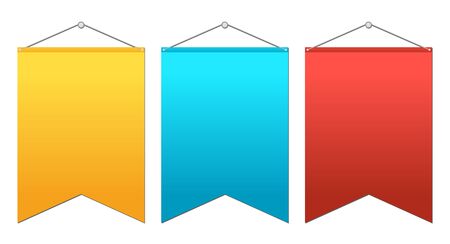 set of color ensign banersのイラスト素材