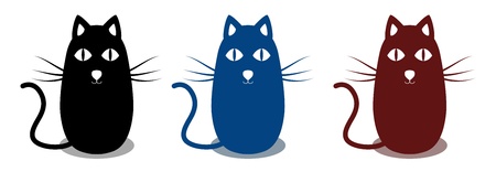 Set of three abstract catsのイラスト素材