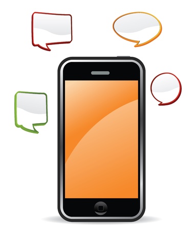 orange chat mobile phoneのイラスト素材