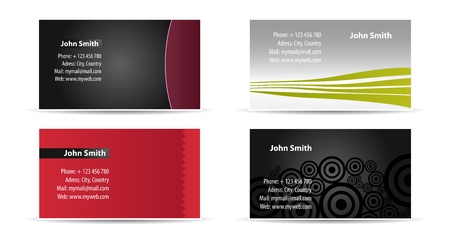 set of four business cardsのイラスト素材