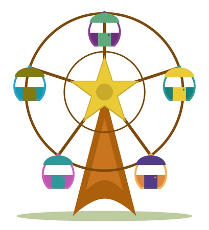 color ferris wheel のイラスト素材