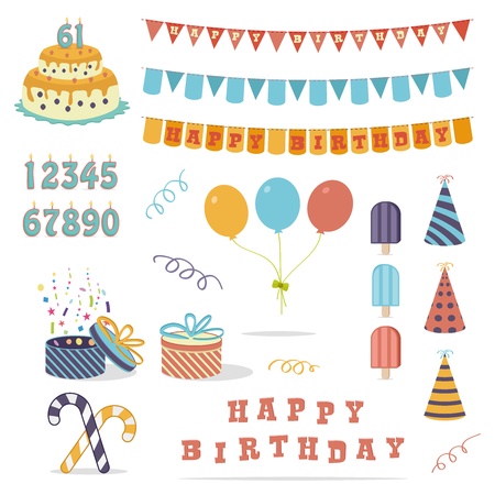 funny party elements more than 20 objectsのイラスト素材