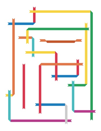 color frame ribbon stripesのイラスト素材