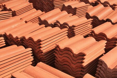 concrete tiles for roofの写真素材