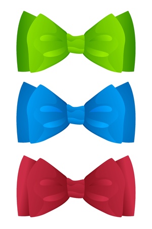 set of color bow tiesのイラスト素材
