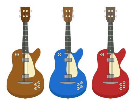 set of three electric guitarsのイラスト素材