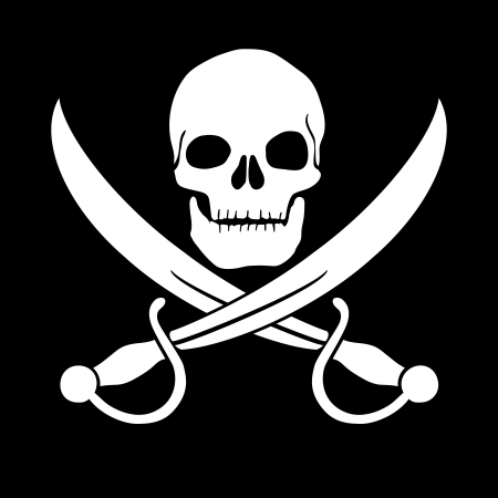  Pirate skull and blades, Jolly Rogerのイラスト素材