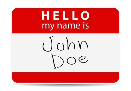 red tag my name is, John Doeのイラスト素材