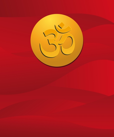 om sign in red backgroundのイラスト素材