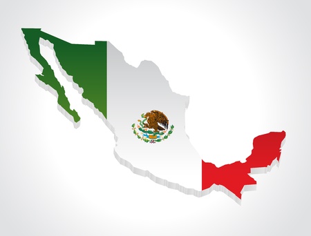 map of mexico in 3dのイラスト素材