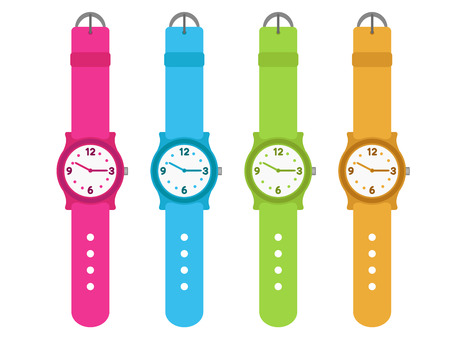 set of four kids watchesのイラスト素材