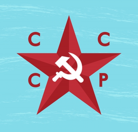 blue grunge background with cccp starのイラスト素材