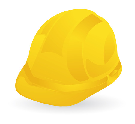 yellow construction helmet, safety firstのイラスト素材