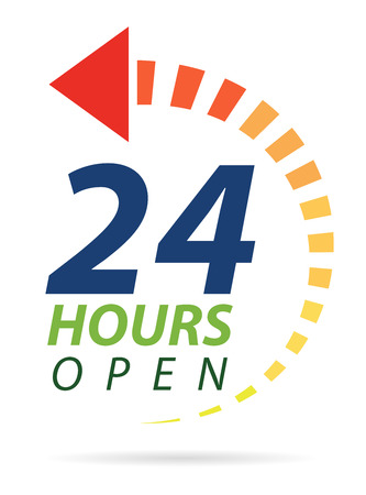 Vivid color 24 hours iconのイラスト素材