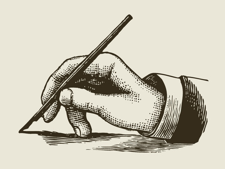 vintage writing hand engraved styleのイラスト素材