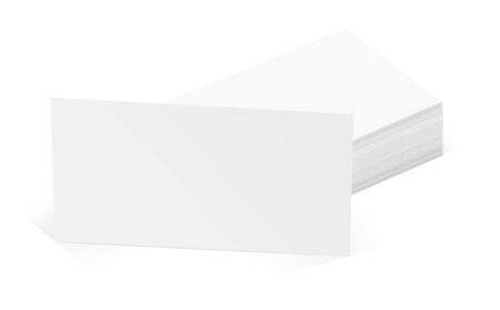 White Stacked Business Cards for Mockupのイラスト素材