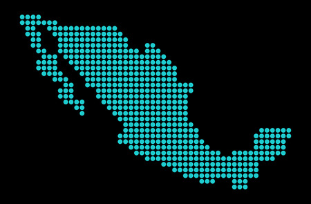 mexico green turquoise dot mapのイラスト素材