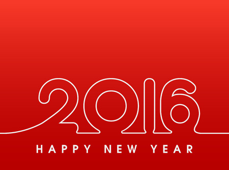 2016 Happy New Year sewing style in redのイラスト素材