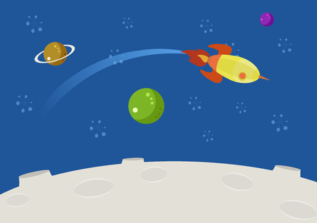 space background sky and color planetsのイラスト素材