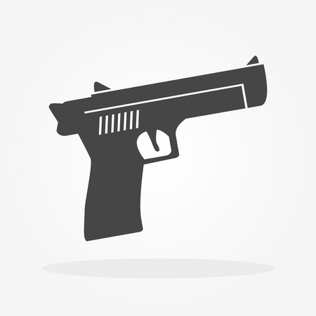 gun icon in grey colorsのイラスト素材