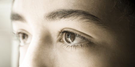 eye side of young latin boyの写真素材