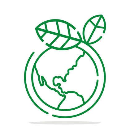 Re Use planet icon, with leafsのイラスト素材